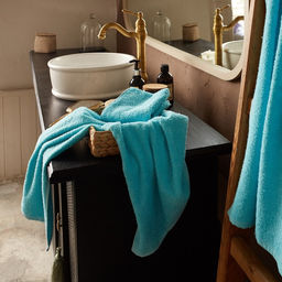 Полотенце махровое Экономь и Я 30*60 см, цв. голубой, 100% хлопок, 320 гр/м2  фото 8