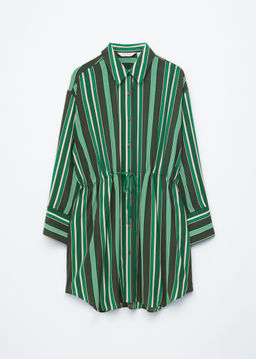 Vestido camisero de corte holgado con cord?n