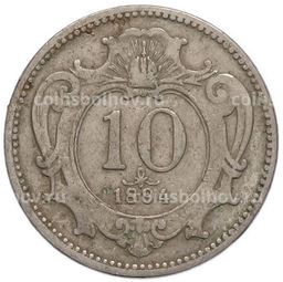 Монета 10 геллеров 1894 года Австрия