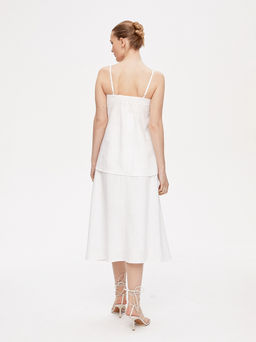 Льняной топ на бретелях 422.010407/Белый - Seven senses фото 6