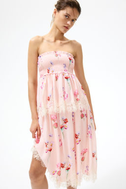 Vestido bandeau con detalles de encaje - H&m фото 2