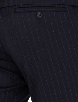 Lacivert Slim Fit _izgili Tak_m Elbise