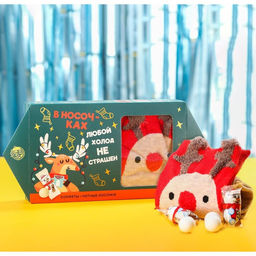 Подарочный набор В носочках любой холод не страшен: конфеты 120 г., носки размер: 3542