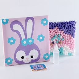 Аппликация помпошками Зайчик размер 20 20 см, клей 30 мл