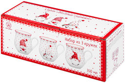 Набор 3 кружек 350 мл 11,5*9*9,5 см Весёлые гномики бочонок - Elan gallery фото 8