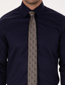 Lacivert Slim Fit %100 Pamuk Non Iron Kolay _t_lenebilir Klasik G_mlek - Cacharel фото 6