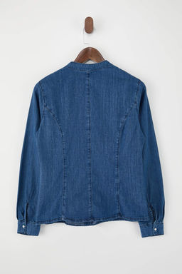Mavi Bebe Yaka 100% Pamuk Denim Gomlek TWOSS26GO00027 - Trendyolmilla фото 2
