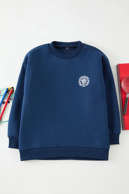 Indigo Erkek Cocuk Bask?l? Orme Mini Me Sweatshirt TKDAW25SW00109