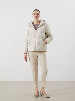 Kap??onlu Kad?n Deri G?r?n?ml? Mont