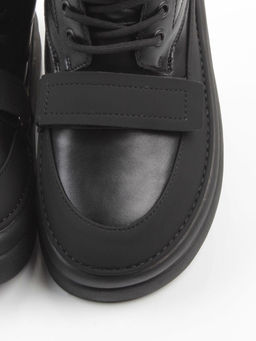 04-PAJ76-1Z BLACK Ботинки зимние женские (натуральная кожа, натуральный мех, 100% шерсть)