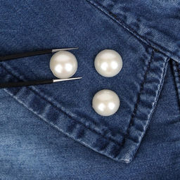 Цена за 3 шт. Стразы термоклеевые «Жемчуг», d=12 мм, 20 шт.