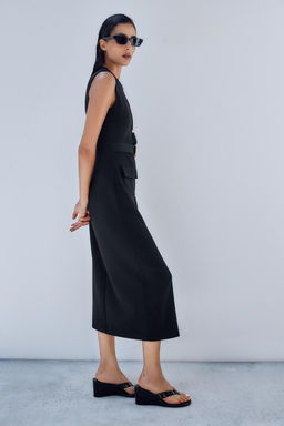 MIDI CREPE BELT DRESS - Zara фото 13