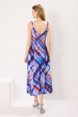 Kiremit Ask?l? V Yaka Skater/Belden Ac?lan EsnekMaxi Orme Elbise TWOSS25EL00384 - Trendyolmilla фото 8