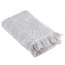 Полотенце махровое Тропики 50х90см, хлопок 100%, с бахромой, серый (Китай) - Домашняя Мода фото 2