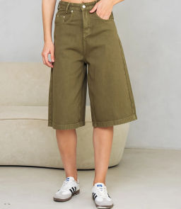 Джинсовые шорты #КТ3256, хаки - Dommod фото 2