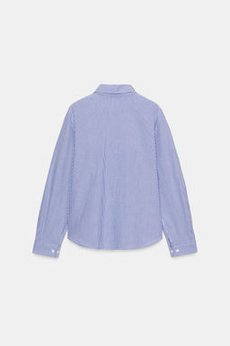 CAMISA ALGOD?N RAYAS / Crudo / Azul - Zara фото 8