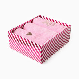 Полотенца махровые Этель LOVE, 3 шт., 30?60 см, хлопок 100%, розовые