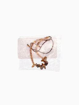 Браслет, длина 16 см, коричневый