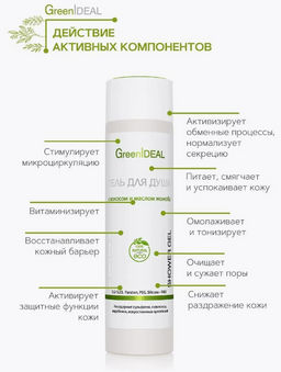 Гель для душа с кокосом и маслом жожоба (натуральный, бессульфатный) - Greenideal фото 4