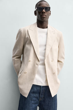 BLAZER CRUZADA 100% LINO / Beige claro - Zara фото 7