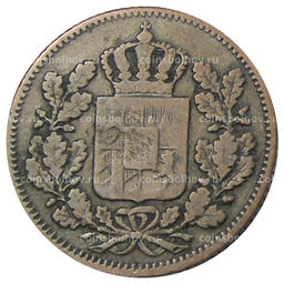 Монета 1/2 крейцера 1854 года Германские государства Бавария