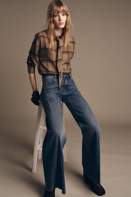 ZW COLLECTION FLARE LOW WAIST PLEAT JEANS