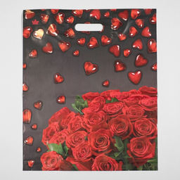 Цена за 50 шт. Пакет Мармеладные сердечки, полиэтиленовый с вырубной ручкой, 60 мкм, 38?45 см