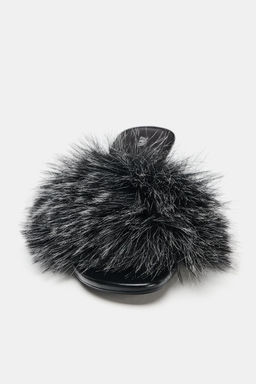 FAUX FUR SANDALS