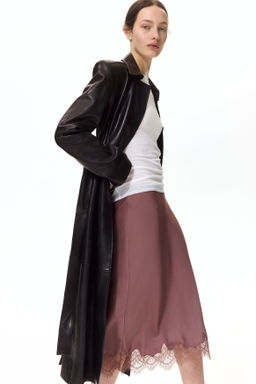 Falda lencera con ribete de encaje - H&m фото 4
