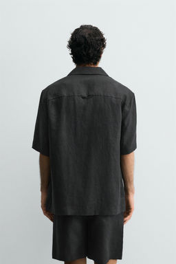 CAMISA RELAXED FIT 100% LINO / Negro - Zara фото 11