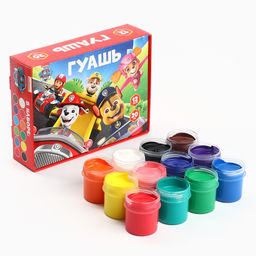 Гуашь 12 цветов по 20 мл, «Щенячий патруль»