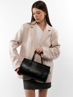 LACCOMA сумка WJD6650-черный эко кожа хлопок фото 4