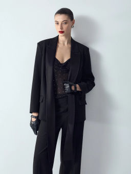 EMKA // Жакет-смокинг с атласной отделкой  фото 4