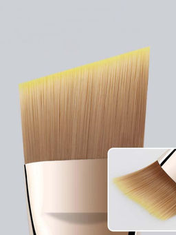 Kristaller Кисть макияжная для нанесения тона плоская скошенная, нейлон, черный, 17 см