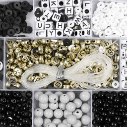 Бусины в шкатулке "Классика. Буквы" бисер 8/0 12,5х19х2 см