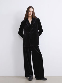 Geni? Pa?a Kad?n Kadife Pantolon