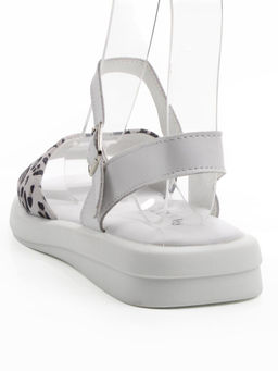 08-PEXL225-1 WHITE/LEOPARD Босоножки женские (натуральная кожа, натуральная замша)