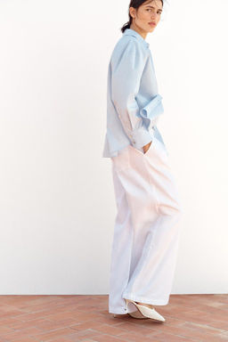 Z1975 WIDE-LEG MID-WAIST PLEATED JEANS - Zara фото 2