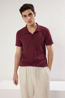 TRENDYOL MAN Siyah Slim/Dar Kesim Dokulu Dugmeli %100 Pamuklu Polo Yaka T-shirt TMNSS20PO0002 - Trendyolmilla фото 2