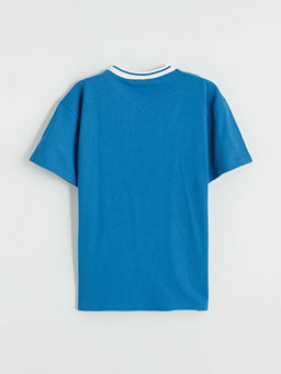 V Yaka Bask?l? Erkek ?ocuk Ti??rt