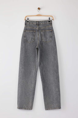 Gri Yuksek Bel Baggy %100 Pamuk Non-Stretch Jeans TWOAW25JE00130