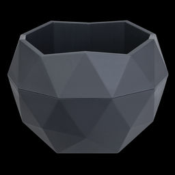 Кашпо для цветов пластиковое 2,5л d-21,8см "Топаз" Антрацит