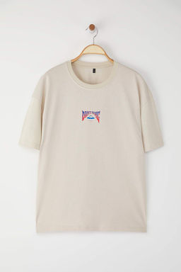 TRENDYOL MAN Siyah Oversize/Genis Kesim Uzay Bask?l? %100 Pamuklu T-Shirt TMNSS23TS00120 - Trendyolmilla фото 3