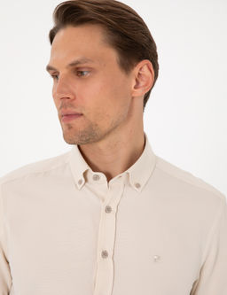 Bej Slim Fit Uzun Kollu G_mlek - Pierre cardin фото 2