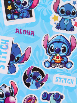 Блокнот пушистый и ручка многоцветная «Стич», голубой