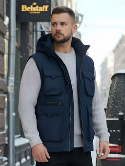 Куртка - жилетка трансформер 2 в 1 мужская зимняя темно-синего цвета 2409TS - Mtforce фото 36