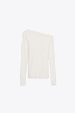 ASYMMETRIC LONG SLEEVE T-SHIRT - Zara фото 5