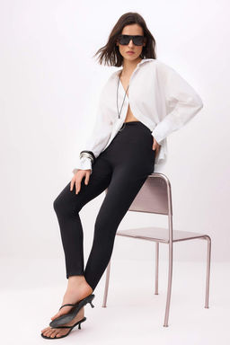 Koyu Mavi Yuksek Bel Yumusak Ekstra Esneyen Flare Tayt Jeans TWOSS26JE00283 - Trendyolmilla фото 6