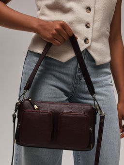 Сумка багет Deboro 31103 зимняя вишня