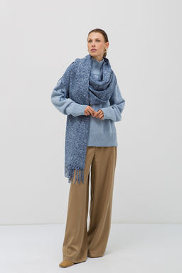 Большой теплый двусторонний палантин В СОСТАВЕ ШЕРСТЬ - Tantino фото 2